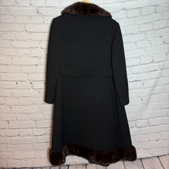 Vintage John T. Shayne Stegari Women’s Virgin Wool Fur Trimmed Coat size M/L - Picture 11 of 16
